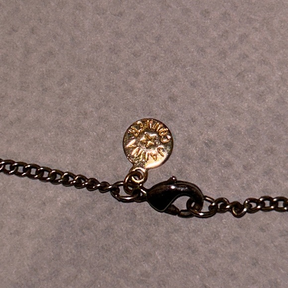 Janna Conner - 18k Gold Plated Charm Necklace w/ aquamarine crystal - Picture 3 of 5